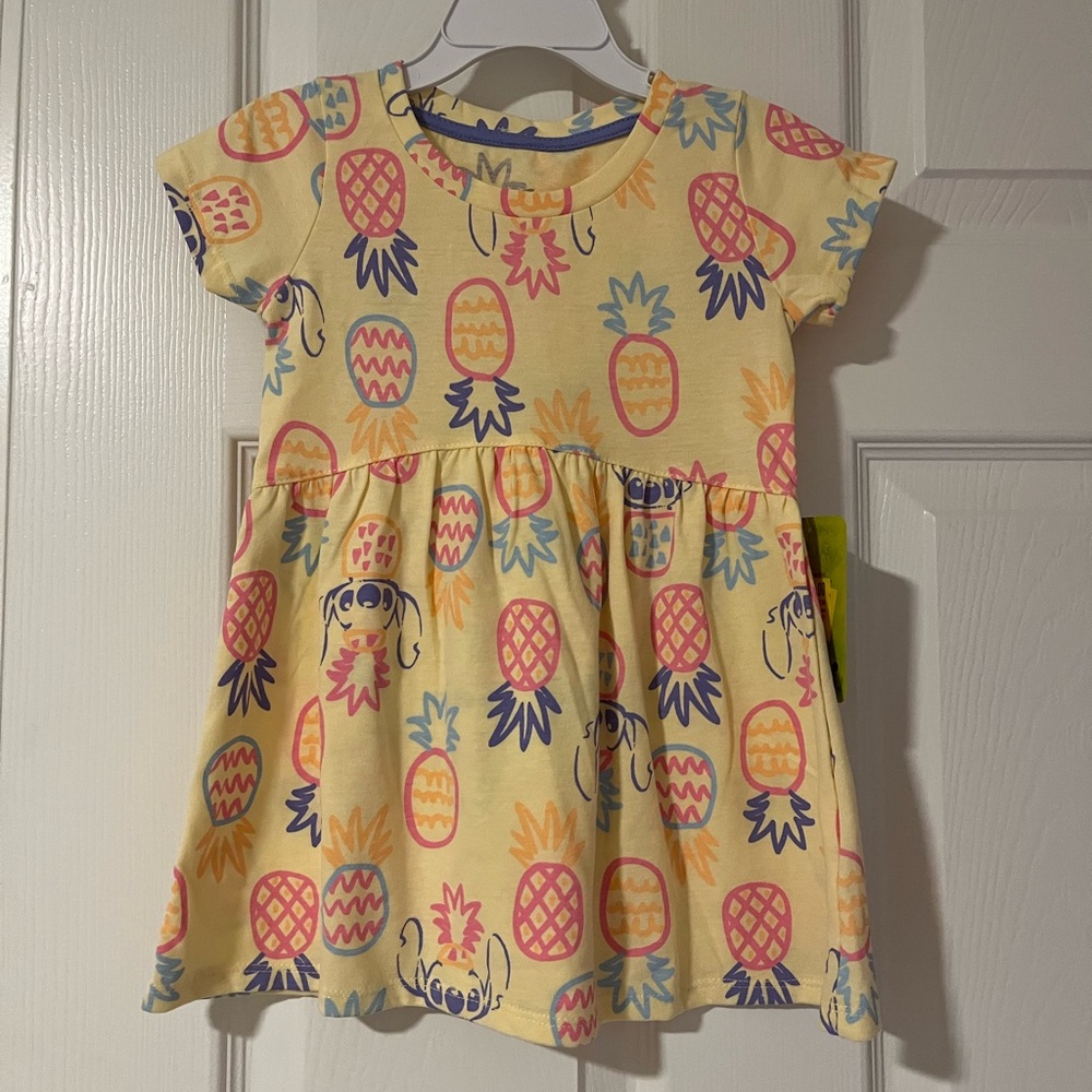 NWT Disney Stitch Pineapple Toddler Dress